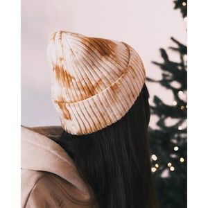 Free People Tan Ribbed Knit Hat Free People Coast Line Beanie in Coffee | REVOLVE main image 3